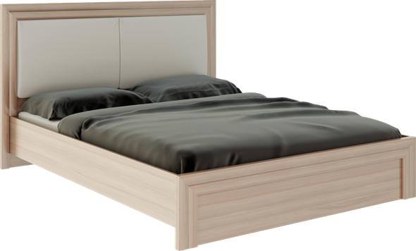 Двуспальная кровать Глэдис М31 (Шимо светлый/Белый текстурный) в Барнауле - изображение