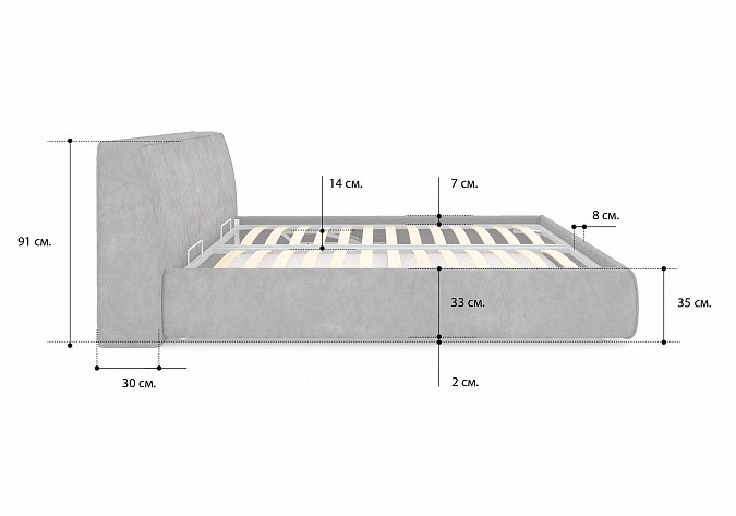 Кровать с подъемным механизмом Altea 200х190 в Барнауле - изображение 3