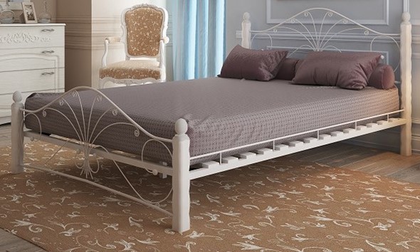 Кровать двуспальная Фортуна 1, 1600, белый/белый в Барнауле - изображение