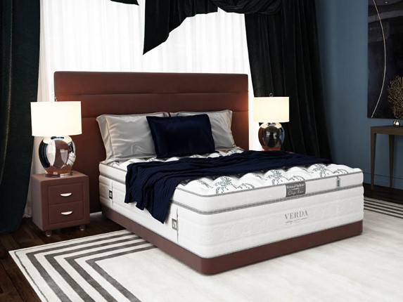 Спальная кровать Modern/Basement 180х200, Флок (Велсофт Спелая слива) в Барнауле - изображение