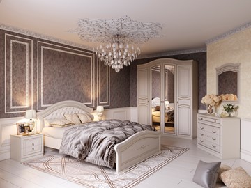 Модульная спальня Николь, Ясень жемчужный/Ваниль в Барнауле