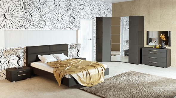 Спальный гарнитур Наоми №1, цвет Фон серый, Джут в Барнауле - изображение