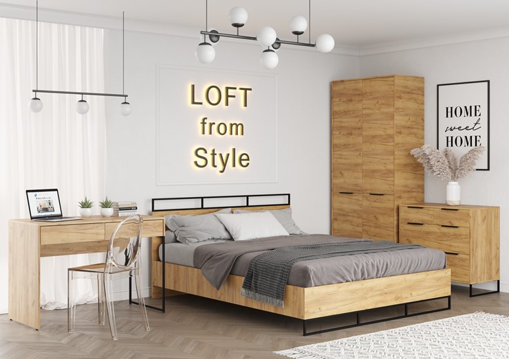 Набор мебели для спальни Loft, Дуб крафт золотой в Барнауле - изображение