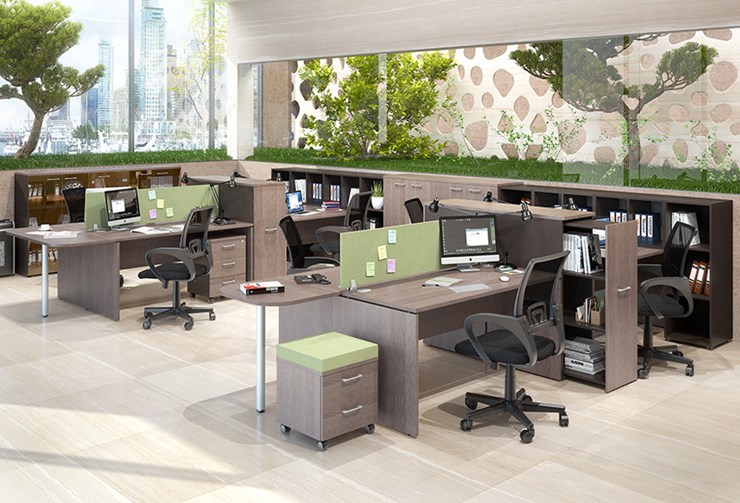Офисный комплект мебели Xten в опенспэйс для четырех сотрудников в Барнауле - изображение 1