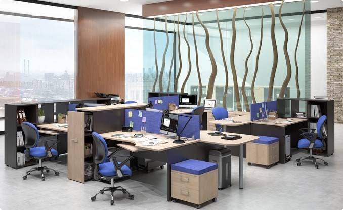 Офисный комплект мебели Xten в опенспэйс для четырех сотрудников в Барнауле - изображение 6