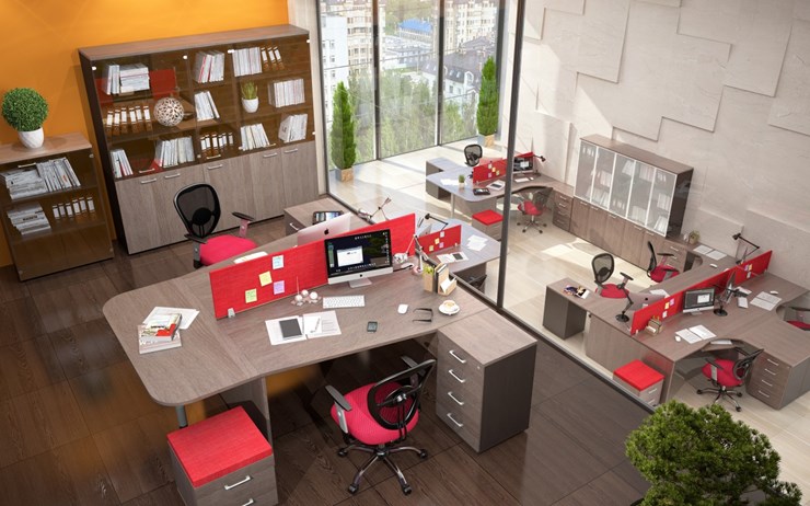 Офисный комплект мебели Xten в опенспэйс для четырех сотрудников в Барнауле - изображение 3