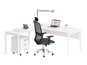 Комплект офисной мебели А4 (металлокаркас DUE) белый премиум / металлокаркас белый в Барнауле - предосмотр