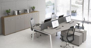 Офисный комплект мебели А4 (металлокаркас TRE) белый премиум / металлокаркас белый в Барнауле - предосмотр 6