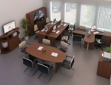 Комплект офисной мебели Комфорт №3 (французский орех) в Барнауле - предосмотр