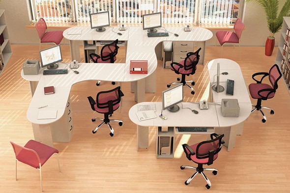 Офисный комплект мебели Классик для 5 сотрудников в Барнауле - изображение