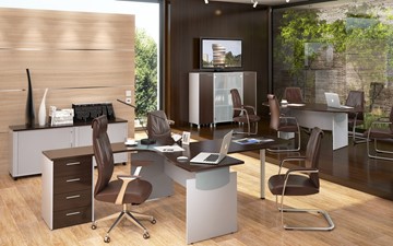 Офисный набор мебели OFFIX-NEW для двух сотрудников и руководителя в Барнауле - предосмотр