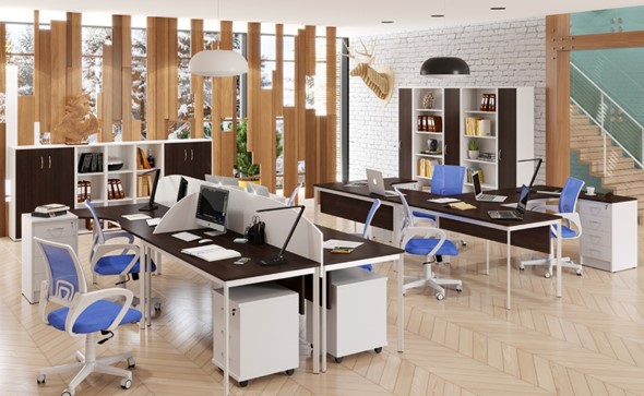 Комплект офисной мебели Imago S - два стола, две тумбы в Барнауле - изображение