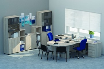 Офисный набор мебели Twin для 2 сотрудников с совмещенными столами в Барнауле - предосмотр