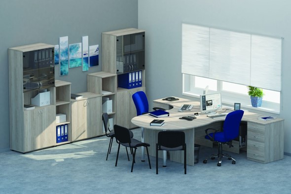 Офисный набор мебели Twin для 2 сотрудников с совмещенными столами в Барнауле - изображение
