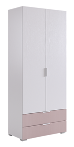 Шкаф двухдверный Зефир 108.01 (белое дерево/пудра розовая (эмаль)) в Барнауле