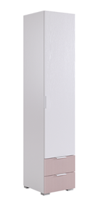 Шкаф-пенал с ящиками Зефир 107.01 (белое дерево/пудра розовая (эмаль)) в Барнауле