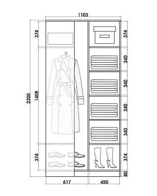 Шкаф угловой 2400х1103, ХИТ У-24-4-66-09, орнамент, 2 зеркалами, Дуб Сонома в Барнауле - изображение 2