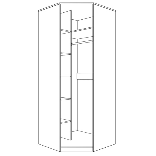 Шкаф угловой с дверью ПАРМА НЕО,  лиственница темная в Барнауле - изображение 1