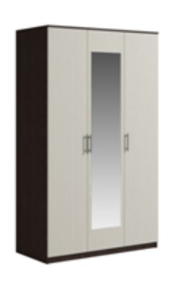 Шкаф 3 двери Светлана, с зеркалом, венге/дуб молочный в Барнауле - изображение