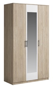 Шкаф 3 двери Genesis Светлана, с зеркалом, белый/дуб сонома в Барнауле