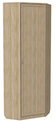 Распашной шкаф 402 угловой со штангой, цвет Дуб Сонома в Барнауле - изображение
