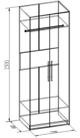 Шкаф двухстворчатый Bauhaus 8+ Фасад стандарт, Дуб Сонома в Барнауле - изображение 2