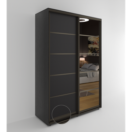 Шкаф 2-х дверный Акцент-Квадро 2-КВ (Эко кожа Версаль) 2303х1200х600, Венге в Барнауле - изображение