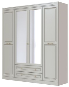 Шкаф четырехдверный в спальню Олимп ШР-4 (Фисташковый) 2 зеркала в Барнауле