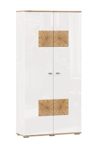 Шкаф двухстворчатый Фиджи с декоративными накладками 659.150, Дуб Золотой/Белый в Барнауле
