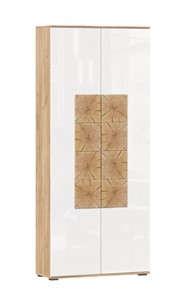 Шкаф двухстворчатый Фиджи с декоративными накладками 659.310, Дуб Золотой/Белый в Барнауле