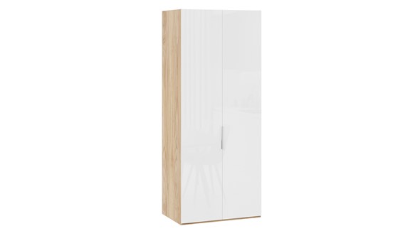 Шкаф для одежды Эмбер СМ-348.07.003 (Яблоня Беллуно/Белый глянец) в Барнауле - изображение