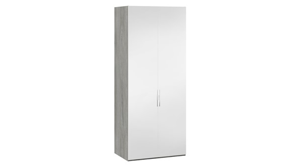 Шкаф для одежды Эмбер СМ-348.07.004 (Дуб Гамильтон/Белый глянец) в Барнауле - изображение