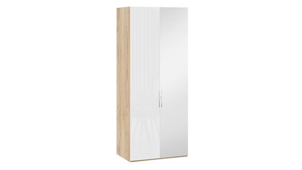 Шкаф для одежды Эмбер СМ-348.07.005 R (Яблоня Беллуно/Белый глянец) в Барнауле - изображение