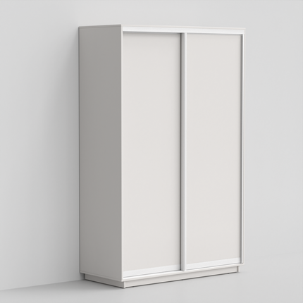 Шкаф двухдверный ЭКО-Сим Д 220х160х60, Белый матовый/белый глянец в Барнауле - изображение