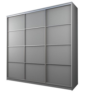 Шкаф 3-х створчатый MAX МШ-27-6-27-111, Профиль Серебро/Цвет Серый в Барнауле