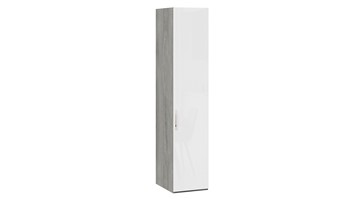 Шкаф для белья Эмбер СМ-348.07.001 (Дуб Гамильтон/Белый глянец) в Барнауле
