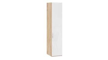 Шкаф для белья Эмбер СМ-348.07.001 (Яблоня Беллуно/Белый глянец) в Барнауле