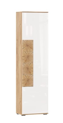 Шкаф одностворчатый Фиджи с декоративными накладками 659.300, Дуб Золотой/Белый в Барнауле - изображение