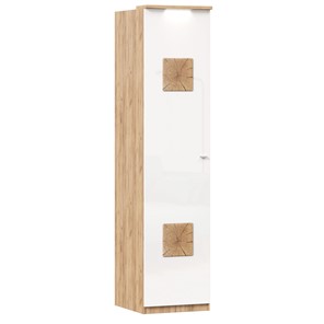 Шкаф одностворчатый с декор. накладками Фиджи 659.225, белый в Барнауле - предосмотр