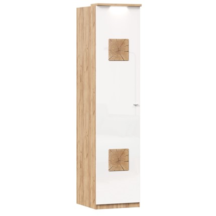 Шкаф одностворчатый с декор. накладками Фиджи 659.225, белый в Барнауле - изображение