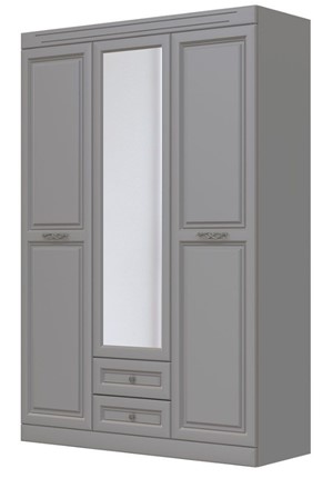 Шкаф трехдверный в спальню Олимп ШР-3 (антрацит) 1 зеркало в Барнауле - изображение