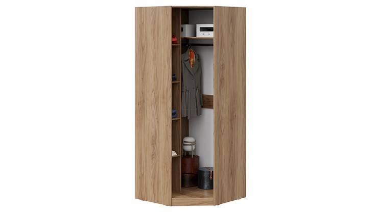 Шкаф для одежды Эмбер СМ-348.07.007 R (Яблоня Беллуно/Белый глянец) в Барнауле - изображение 2
