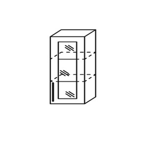 Шкаф кухонный Марибель Мыло, настенный однодверный с полкой со вставкой из стекла 918*500*320 , ШНст 500/918 в Барнауле
