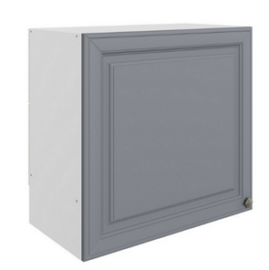 Шкаф на кухню Мишель под вытяжку L600 H566 (1 дв. гл.) эмаль (белый/серый) в Барнауле