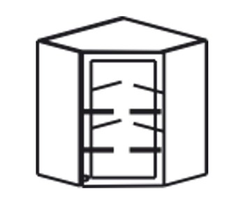 Шкаф на кухню Верона настенный угловой 918*600*600*320 мм без стекла (глухой), матовый в Барнауле