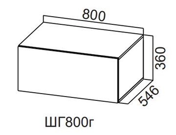 Навесной кухонный шкаф Модерн New, ШГ800г/360, МДФ в Барнауле
