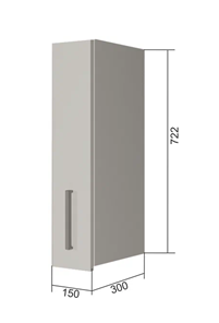 Кухонный навесной шкаф В7 15, Серый/Белый в Барнауле