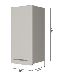 Кухонный навесной шкаф В7 30, Серый/Белый в Барнауле