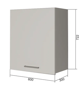 Навесной кухонный шкаф В7 60, Серый/Антрацит в Барнауле