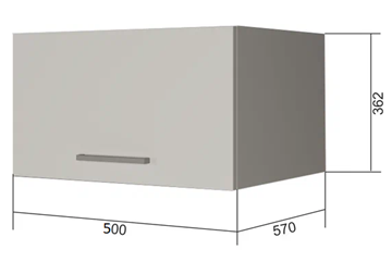 Кухонный навесной шкаф ВГ50Г, Белое гладкое Ламарти/Антрацит в Барнауле